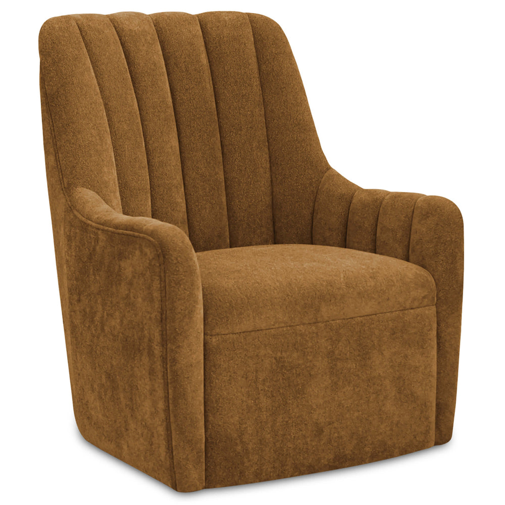 Bowie Swivel Chair, Ochre Brown