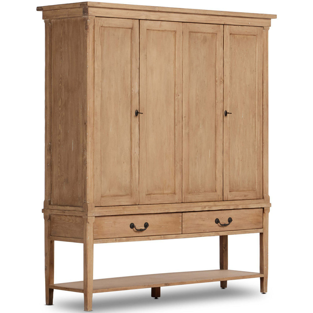 Brimley Wide Cabinet, Aged Light Pine-Furniture - Storage-High Fashion Home