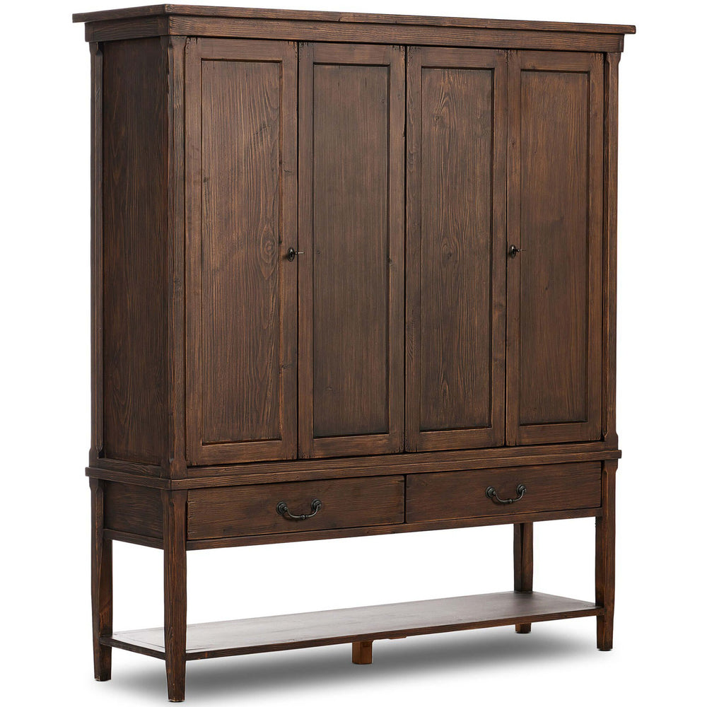 Brimley Wide Cabinet, Aged Pine-Furniture - Storage-High Fashion Home