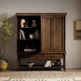 Brimley Wide Cabinet, Aged Pine-Furniture - Storage-High Fashion Home