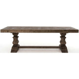 Castle 98" Dining Table, Waxed Bleached Pine