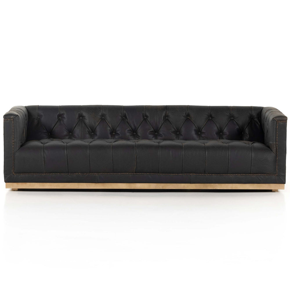 Maxx Leather Sofa, Destroyed Black