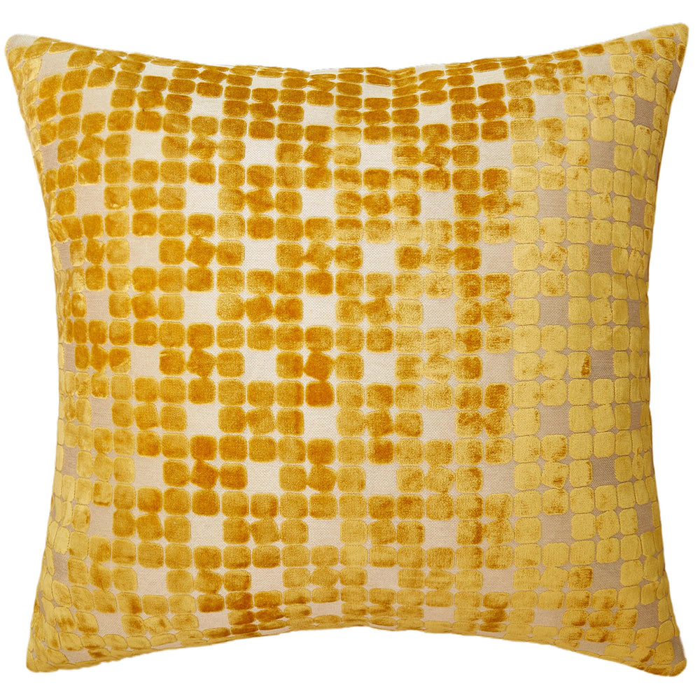 Yellow Checkered Pillow-Accessories-High Fashion Home