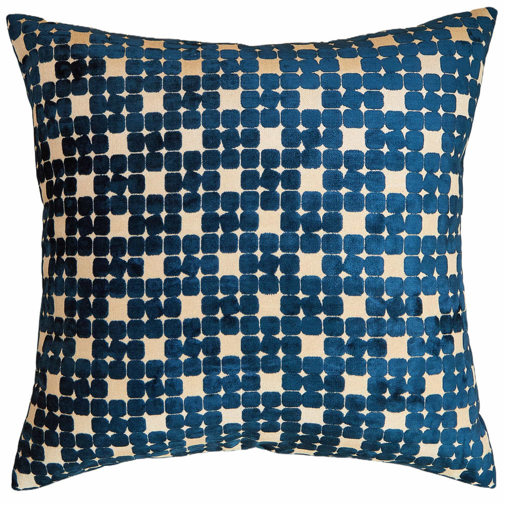 Blue Checkered Pillow-Accessories-High Fashion Home