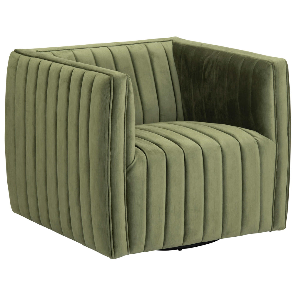 Draper Swivel Chair, Green-Furniture - Chairs-High Fashion Home