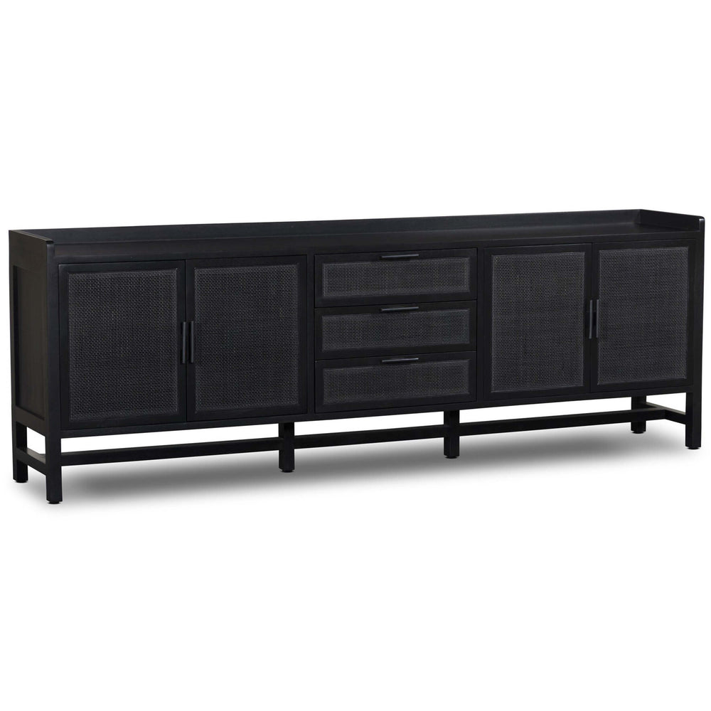 Caprice 96" Sideboard, Black Wash w/Black Cane