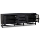 Caprice 96" Sideboard, Black Wash w/Black Cane