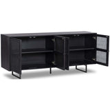 Carmel Sideboard, Black Wash w/Black Cane-Furniture - Storage-High Fashion Home