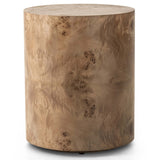 Caya End Table, Caramel Burl-Furniture - Accent Tables-High Fashion Home