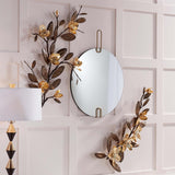 Contemporary Round Mirror with Gold Accents-Accessories-High Fashion Home