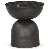 Corbett End Table, Polished Black Marble