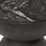 Corbett End Table, Polished Black Marble