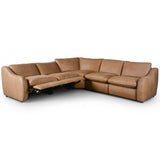 Crawford Leather Power Recliner 5-Piece Sectional, Palermo Drift