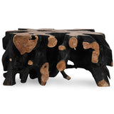 Cypress Root Square Coffee Table, Black/Natural-Furniture - Accent Tables-High Fashion Home