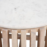 Cyprus Coffee Table, White Marble-Furniture - Accent Tables-High Fashion Home