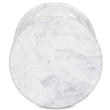 Cyprus End Table, Veined White Marble