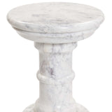 Cyprus End Table, Veined White Marble