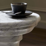 Cyprus End Table, Veined White Marble