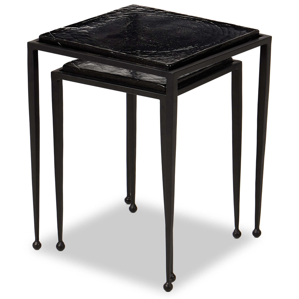 Dalston Cast Glass Nesting Tables, Smoked Black – High Fashion Home