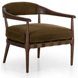 Dane Leather Chair, Cottswald Moss-Furniture - Chairs-High Fashion Home