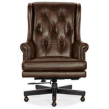 Charleston Leather Executive Swivel Tilt Chair, Old Saddle Cocoa-Furniture - Office-High Fashion Home