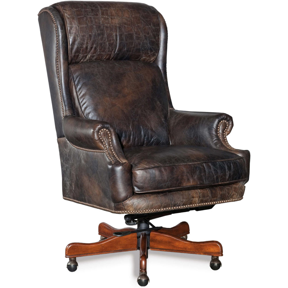 Tucker Executive Swivel Tilt Leather Chair, Old Saddle Fudge