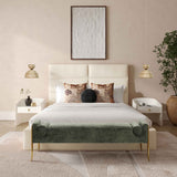 Eliana Bed, Cream-Furniture - Bedroom-High Fashion Home