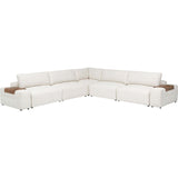 Farley Sectional w/Ottoman, Nomad Snow-Furniture - Sofas-High Fashion Home