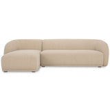 Faye Left Sectional, Beige Boucle-Furniture - Sofas-High Fashion Home