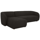 Faye Left Sectional, Black Boucle-Furniture - Sofas-High Fashion Home