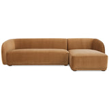 Faye Right Sectional, Tan-Furniture - Sofas-High Fashion Home