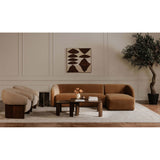 Faye Right Sectional, Tan-Furniture - Sofas-High Fashion Home