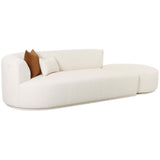 Fickle Boucle 2 Piece Chaise Modular LAF Sofa, Cream-Furniture - Sofas-High Fashion Home