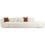 Fickle Boucle 3 Piece Chaise Modular Sofa, Cream-Furniture - Sofas-High Fashion Home