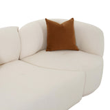 Fickle Boucle 3 Piece Chaise Modular Sofa, Cream-Furniture - Sofas-High Fashion Home