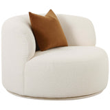 Fickle Boucle Swivel Chair, Cream-Furniture - Chairs-High Fashion Home