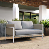 Frais Outdoor Loveseat, Gray-Furniture - Sofas-High Fashion Home