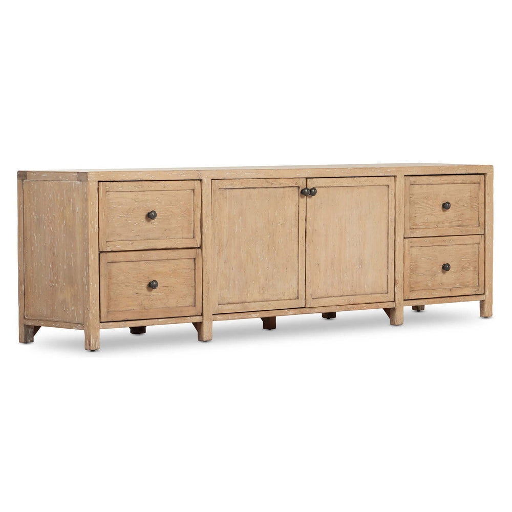 Gaines Media Console, Aged Light Pine-Furniture - Storage-High Fashion Home