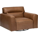 Gemma Leather Swivel Chair, Concord Taupe-Furniture - Chairs-High Fashion Home