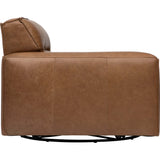 Gemma Leather Swivel Chair, Concord Taupe-Furniture - Chairs-High Fashion Home