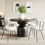 Hals Dining Table, Black-Furniture - Dining-High Fashion Home