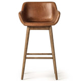 Hannah Leather Swivel Bar & Counter Stool, Sonoma Chestnut-Furniture - Dining-High Fashion Home