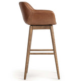 Hannah Leather Swivel Bar & Counter Stool, Sonoma Chestnut-Furniture - Dining-High Fashion Home