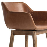 Hannah Leather Swivel Bar & Counter Stool, Sonoma Chestnut-Furniture - Dining-High Fashion Home