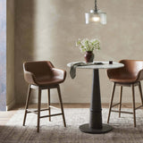 Hannah Leather Swivel Bar & Counter Stool, Sonoma Chestnut-Furniture - Dining-High Fashion Home