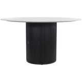 Izola Dining Table, White Marble/Black Base-Furniture - Dining-High Fashion Home