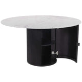 Izola Dining Table, White Marble/Black Base-Furniture - Dining-High Fashion Home