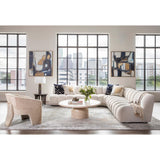 Janice Coffee Table, Sand Striae-Furniture - Accent Tables-High Fashion Home