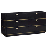 Julieta 6 Drawer Dresser, Black-Furniture - Storage-High Fashion Home