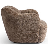 Julius Swivel Chair, Taupe Shearling-Furniture - Chairs-High Fashion Home